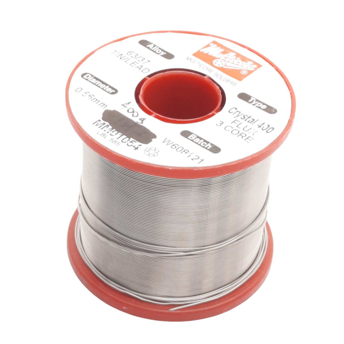 Used Multicore MM01054 No Clean Core Solder, Sn63/Pb37 0.022" /0.56mm, 400grams