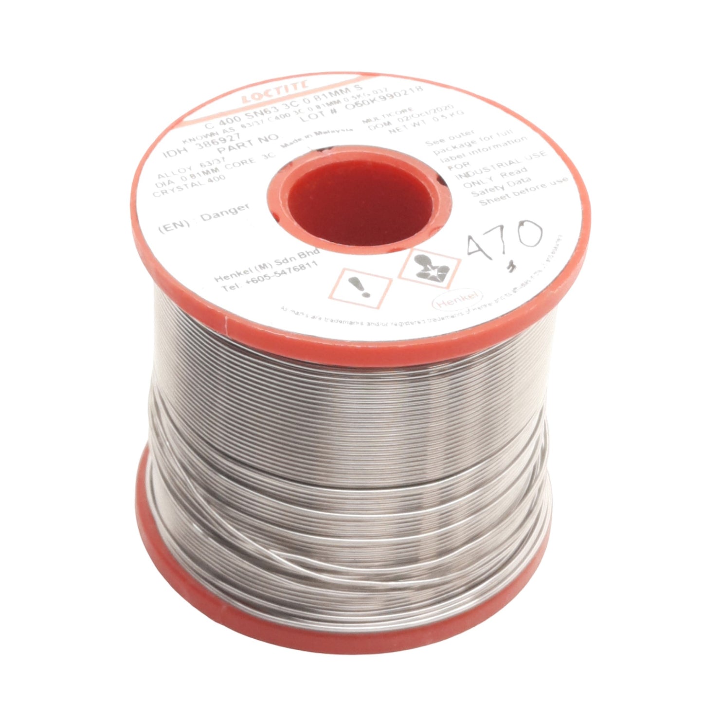 Used Loctite C400 Sn63 3C 0.81mm Core Solder, Sn63/Pb37 No Clean, 470g