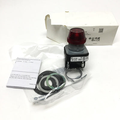 New Allen Bradley 800T-PH16R Illuminated LED Red Pilot Indicator Light 120VAC