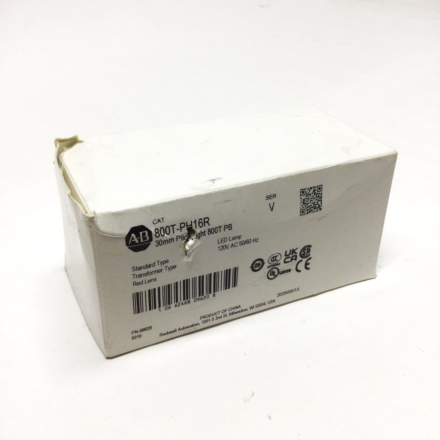 New Allen Bradley 800T-PH16R Illuminated LED Red Pilot Indicator Light 120VAC