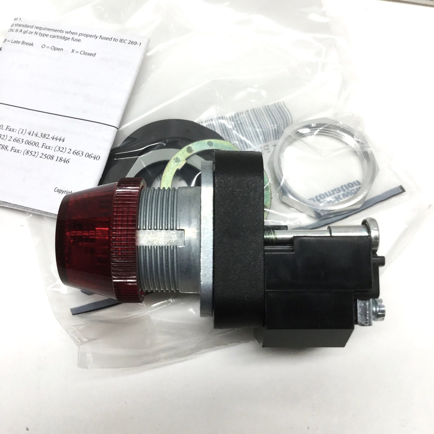 New Allen Bradley 800T-PH16R Illuminated LED Red Pilot Indicator Light 120VAC