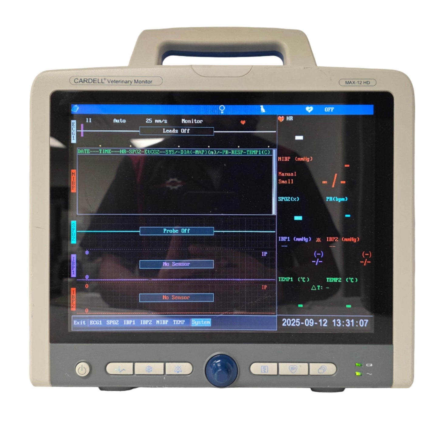 Used Midmark MAX-12HD CARDELL Veterinary Monitor 12" Screen 8 Channels 110-230VAC