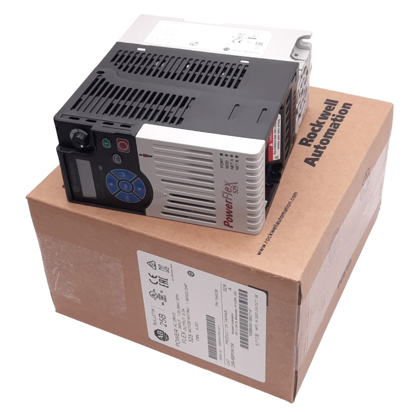 New Allen Bradley 25B-B8P0N104 PowerFlex AC Drive, 1.5kW, 3-Ph 0-500Hz 0-230VAC 8A