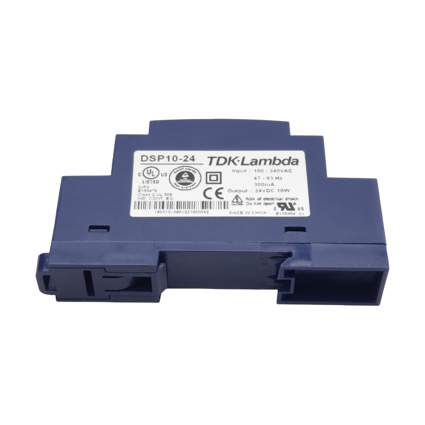 New TDK-Lambda DSP10-24 Power Supply, 100-240VAC In, 24VDC 10W Out, DIN Rail