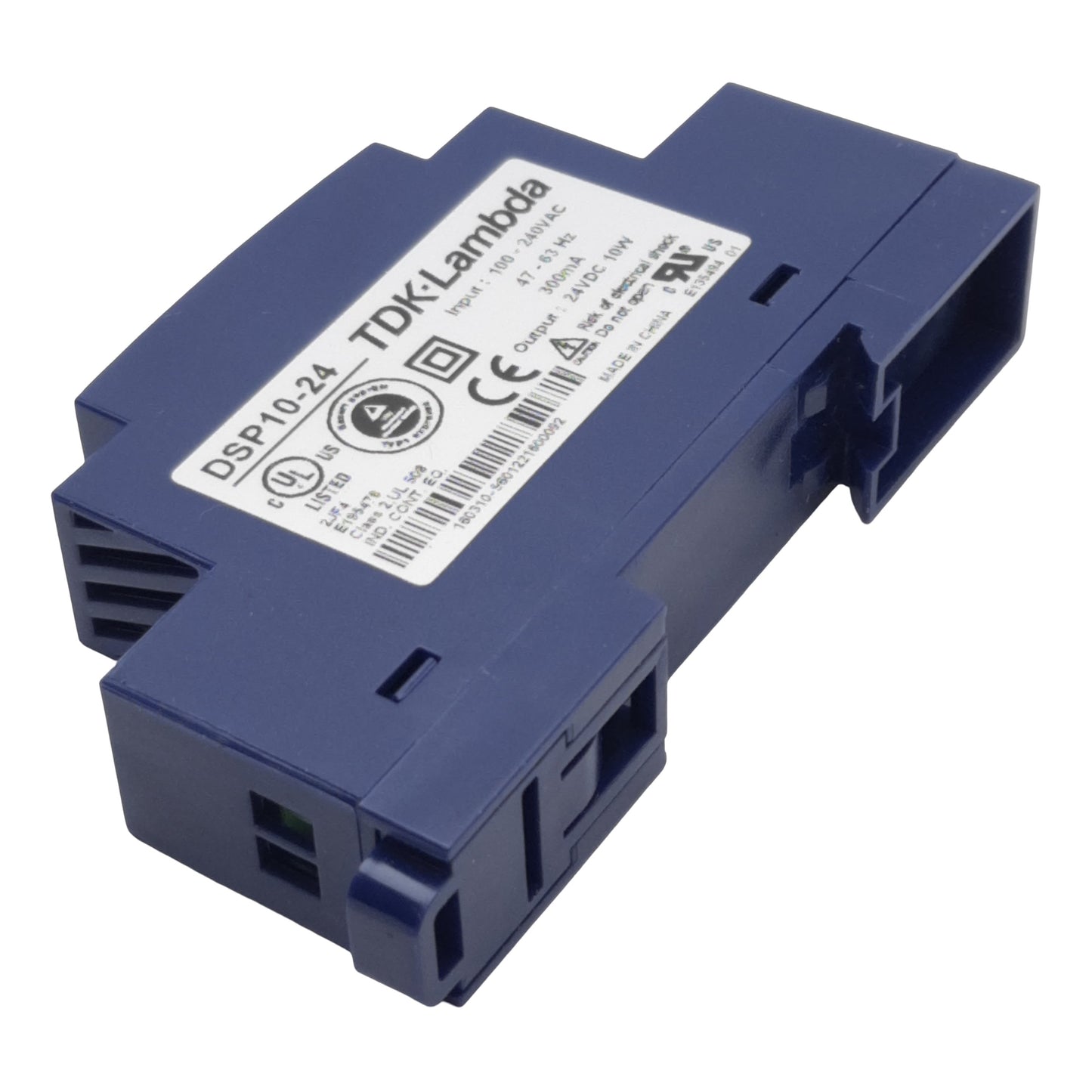 New TDK-Lambda DSP10-24 Power Supply, 100-240VAC In, 24VDC 10W Out, DIN Rail