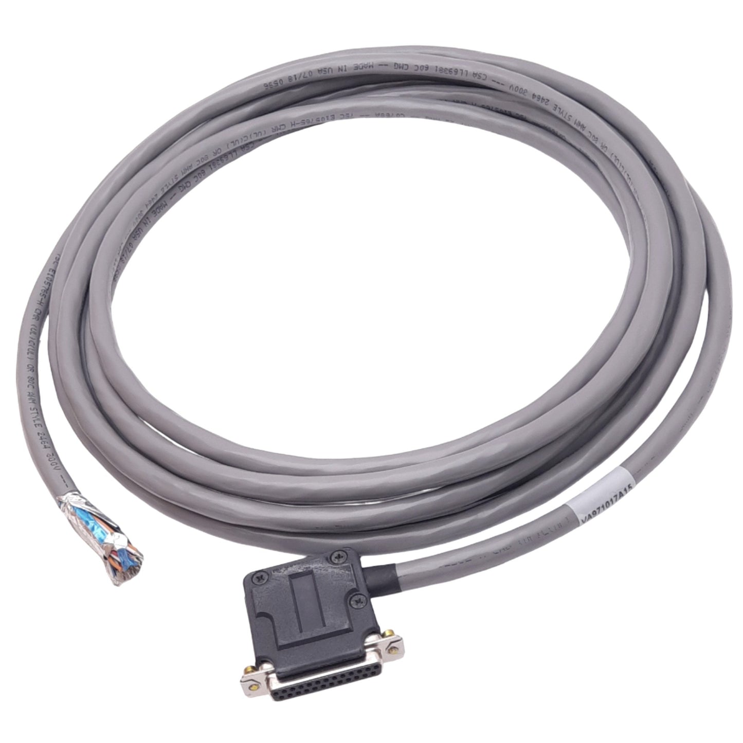 Used SMC VA971017A15 Shielded Cable, D-Sub 25-Pin 90° Female, 15ft Length