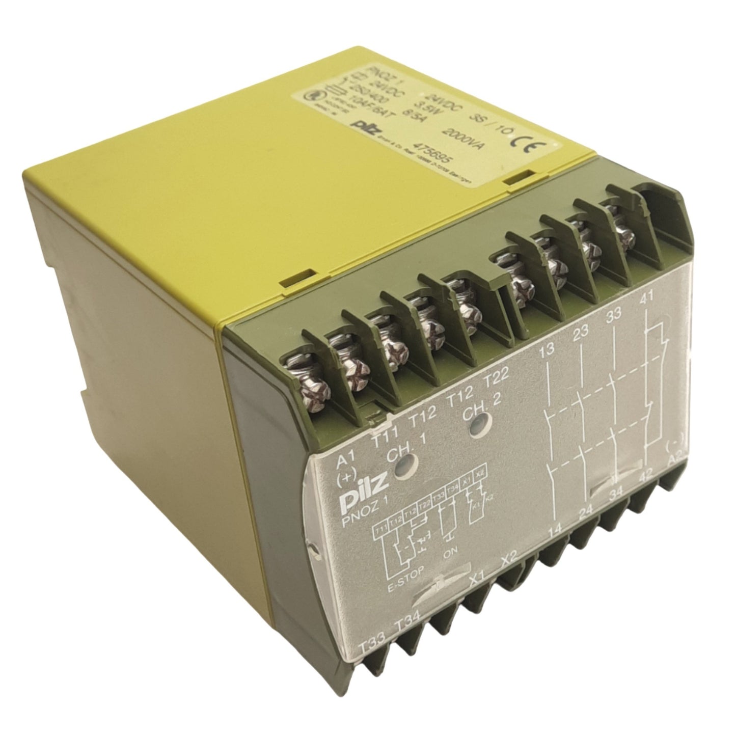 Used Pilz PNOZ 1 24VDC 3S10 Safety Relay, 3NO 1NC, 250/400VAC Max, 24VDC Control