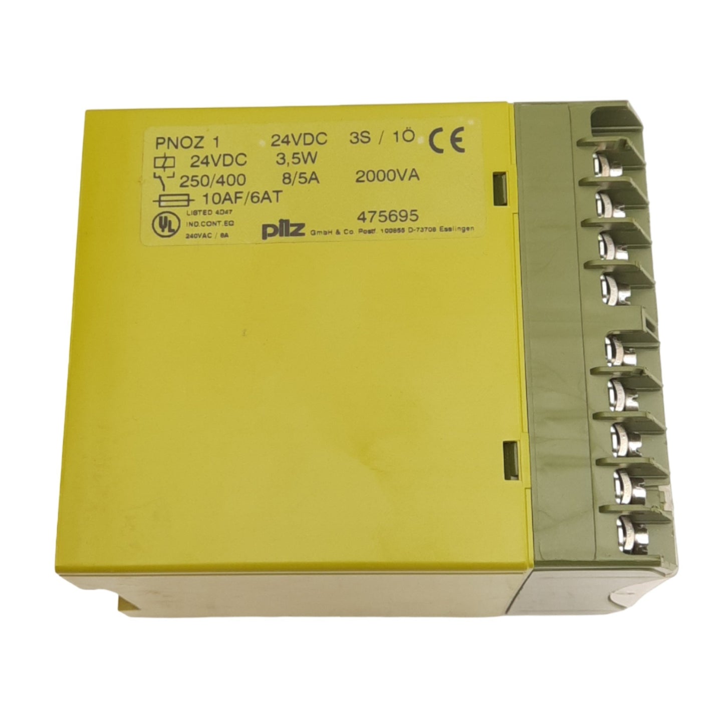 Used Pilz PNOZ 1 24VDC 3S10 Safety Relay, 3NO 1NC, 250/400VAC Max, 24VDC Control