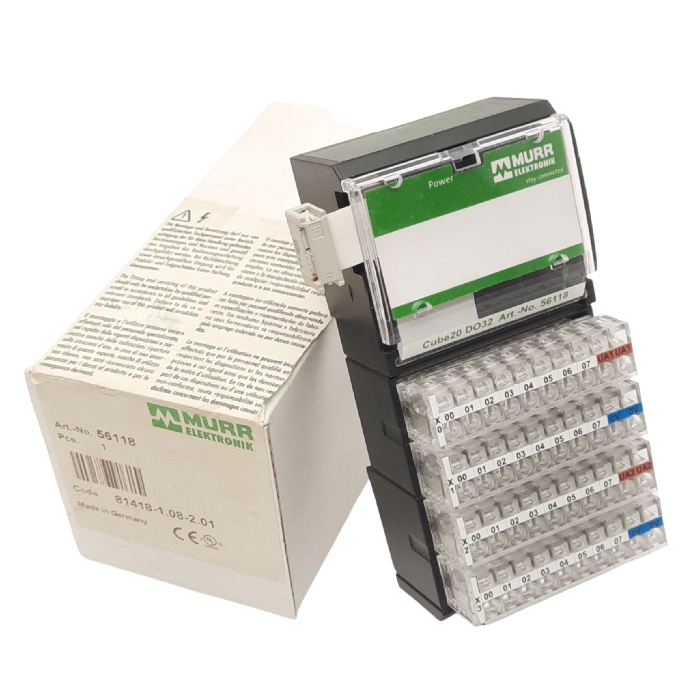 Murr Elektronik 56118 Cube20 DO32 Digital Output Module, 32-Output, 24 ...