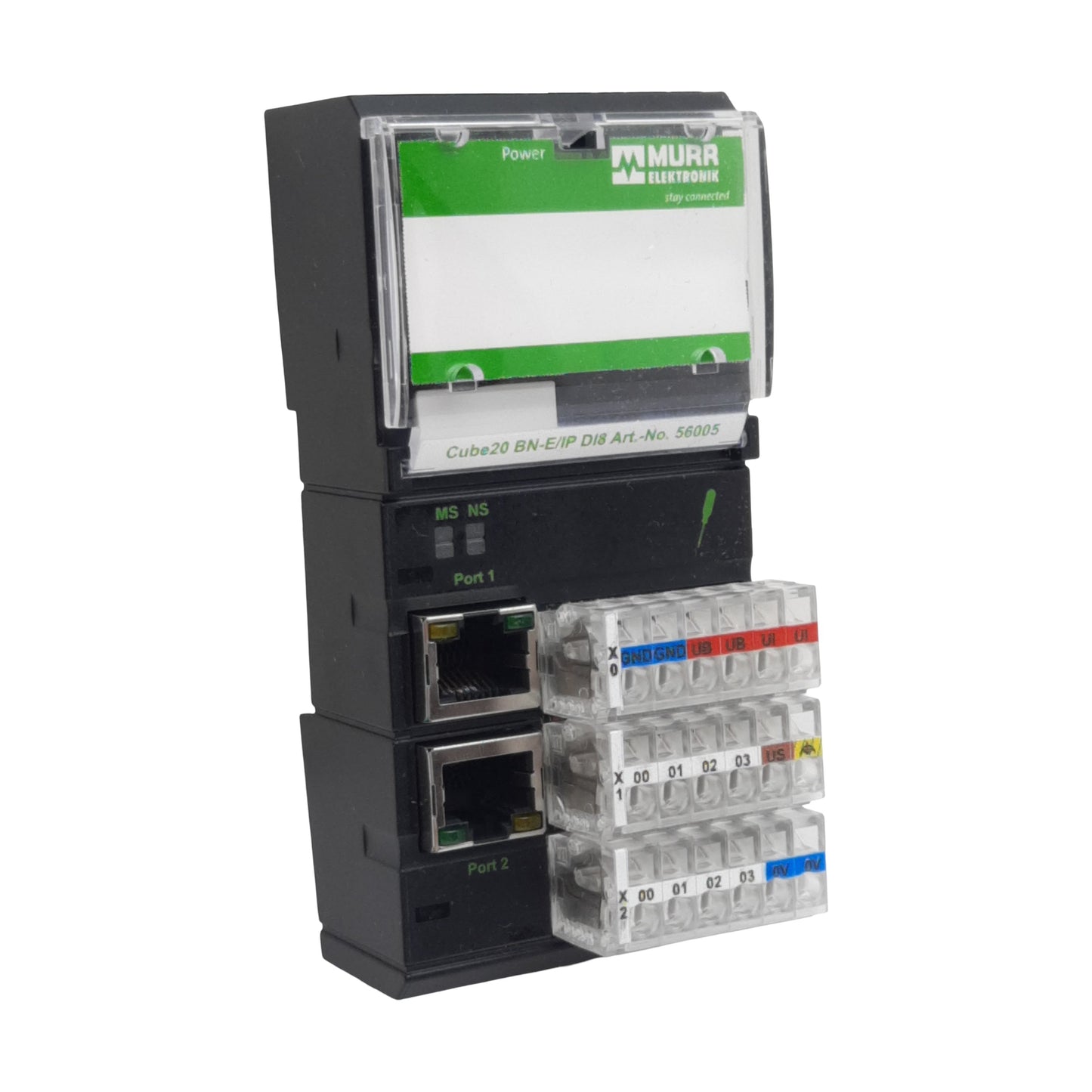 Used Murrelektronik 56005 Cube20 BN-E/IP DI8 Bus Node Ethernet-IP, 8-Input, 24VDC