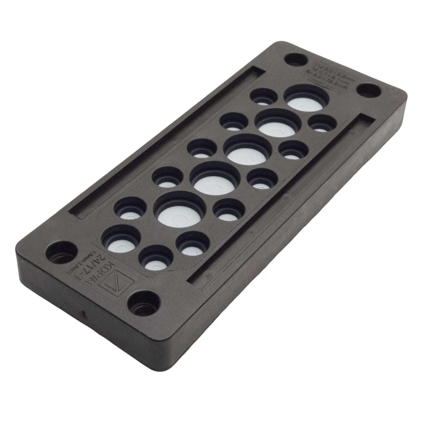 Used Murrplastik 87301151 KDP/N 24/17-1 Cable Entry Plate 4.4" x 1.4", *Broke Tab*