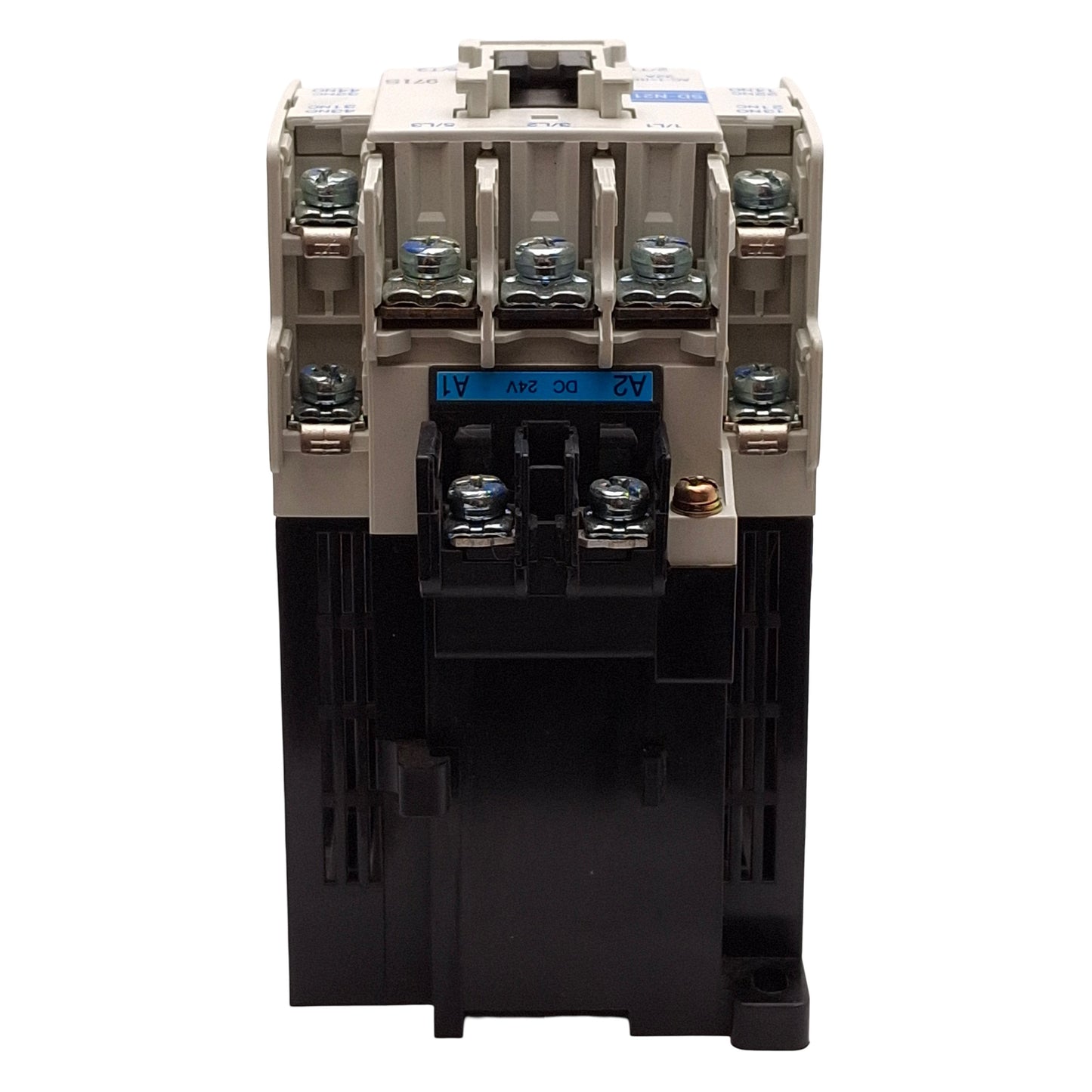 Used Mitsubishi SD-N21 Contactor, 3-Pole, 2NO+2NC, 32A, 10HP @ 3Ø 600VAC, 24VDC Coil