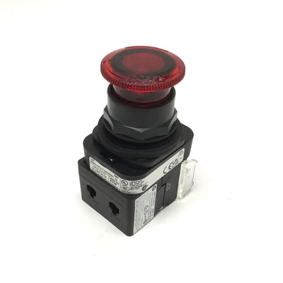 New – Open box Allen Bradley 800H-FRXTQH2RA1 LED Illuminated Emergency E-Stop Switch 12-130V