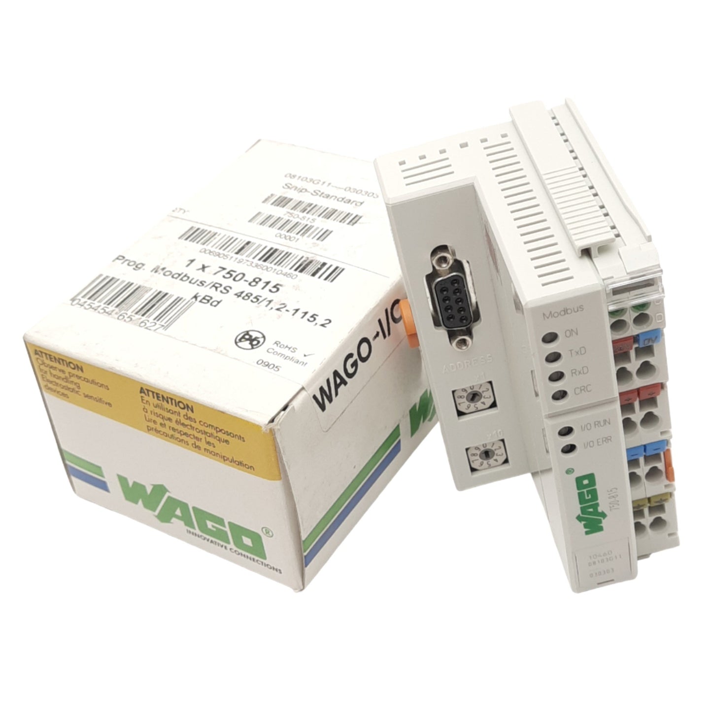 New Wago 750-815 Programmable Controller Modbus, 16-bit, RS485, 115.2kBd, 24VDC