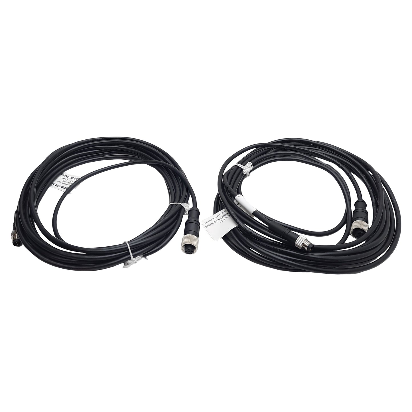 New Lot of 2 Mencom NANTDC-3MFP-5M Cordset, 3-Pin M12 Female to 3-Pin M8 Male, 5m