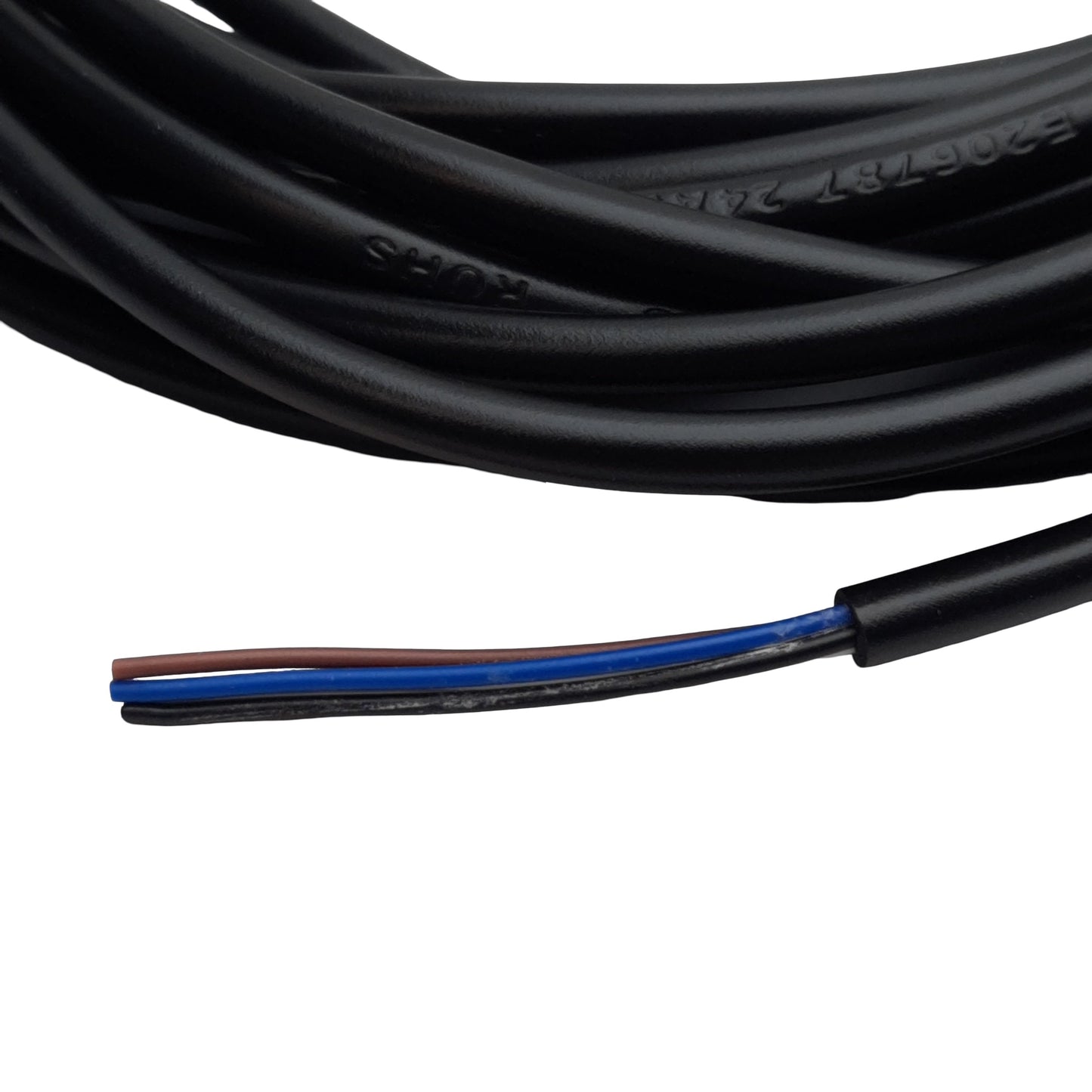 Used Lot of 2 Mencom NAN-T-4MP-5M Cordset, 4-Pin M8 Male to Leads, 60VAC/VDC 3A, 5m