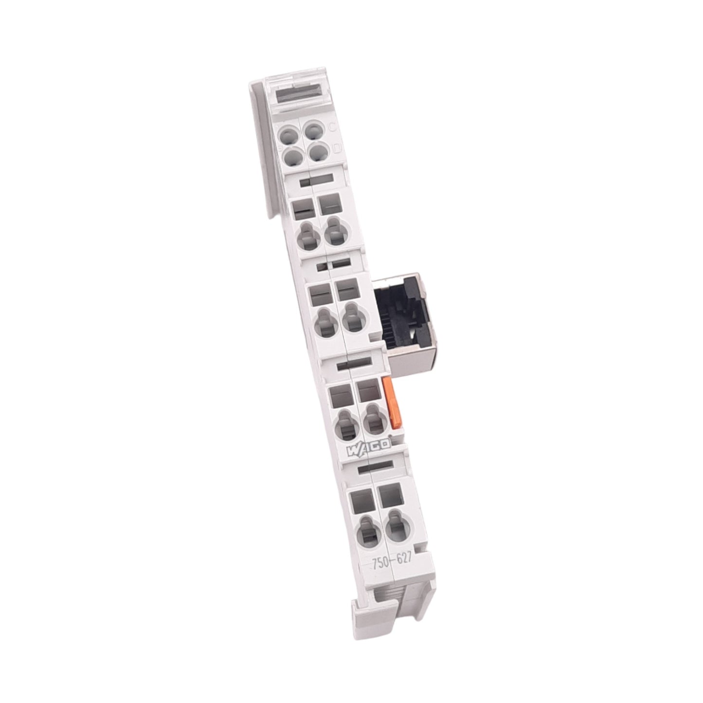 New Wago 750-627 Terminal Bus Extension End Module, RJ45, 5VDC, DIN Rail Mount