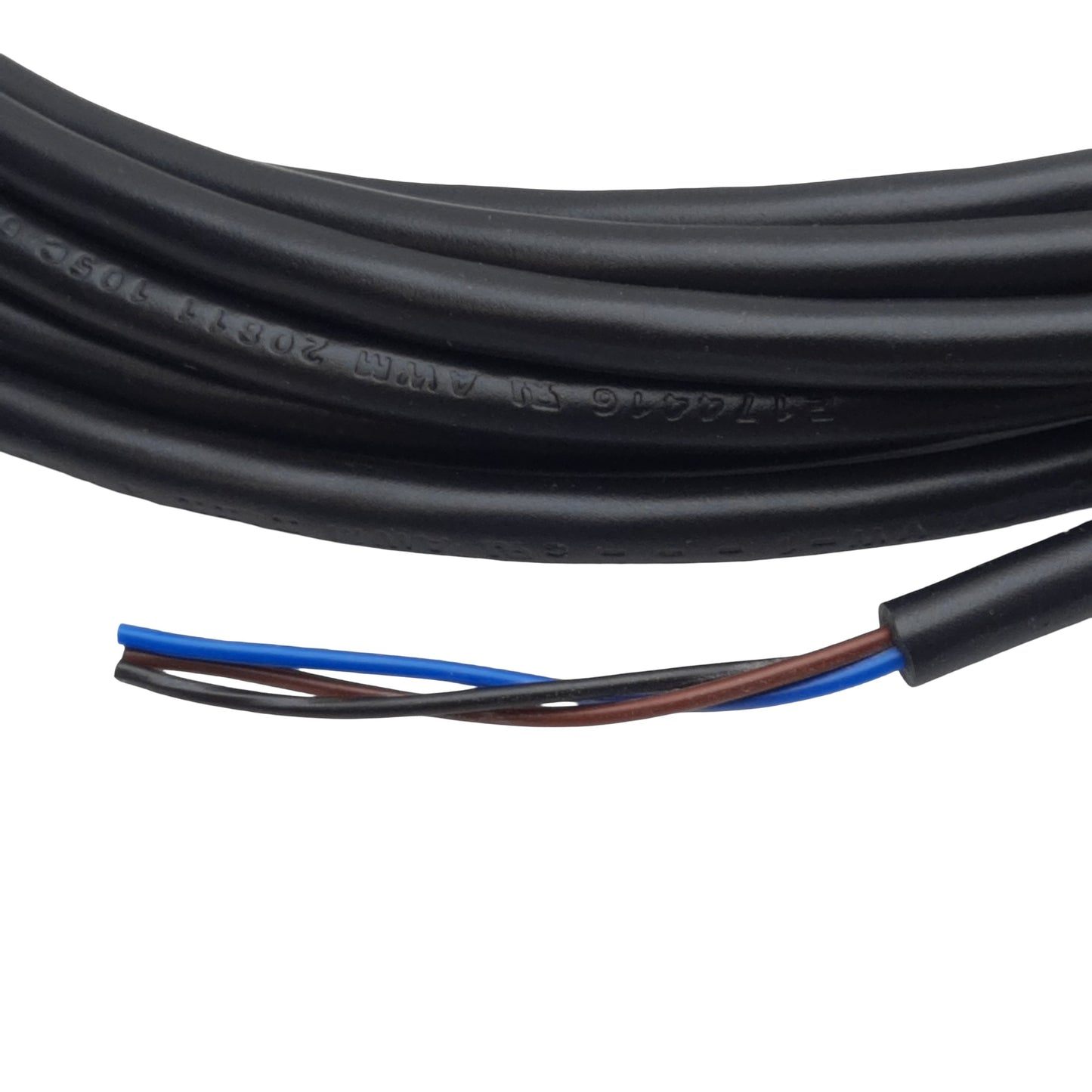 New Lot of 2 Mencom NAN-T-3MP-5M Cordset, 3-Pin M8 Male to Leads, 60VAC/VDC 3A, 5m