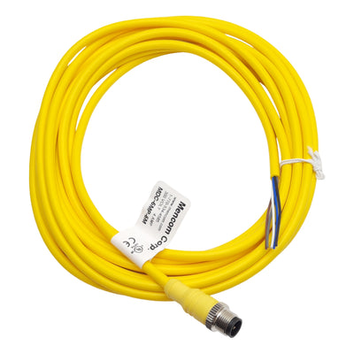 New Mencom MDC-5MP-5M Cordset, 5-Pin M12 Male to Flying Leads, 300VAC 4A, 5m