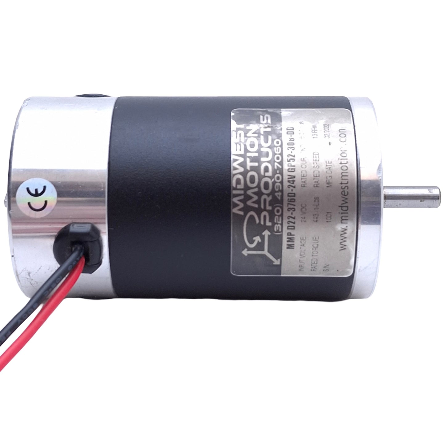 Used Midwest Motion MMP D22-376D-24V GP52-308-DD Reversible DC Gearmotor *No Gearbox*