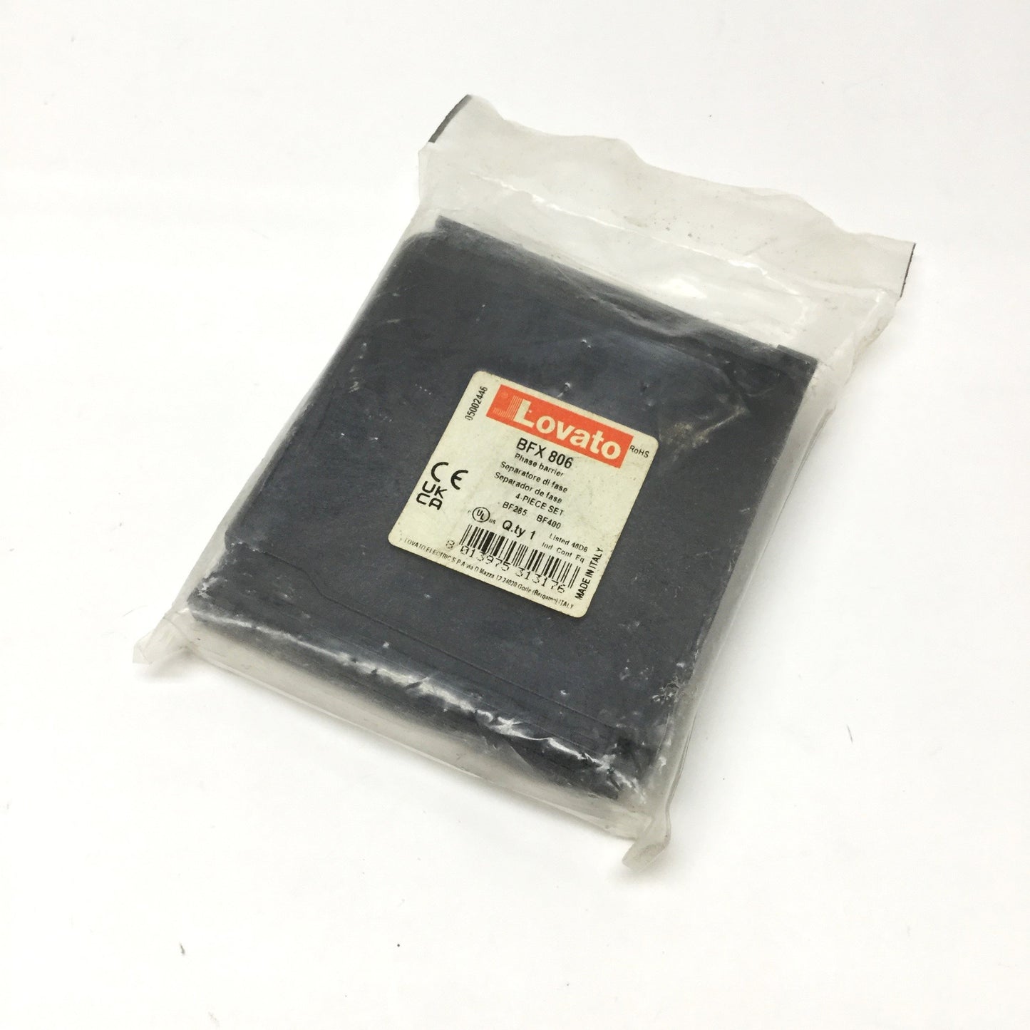 New Lovato BFX806 Phase Barrier Kit, 4-Piece Set for BF265 to BF400 Contactors