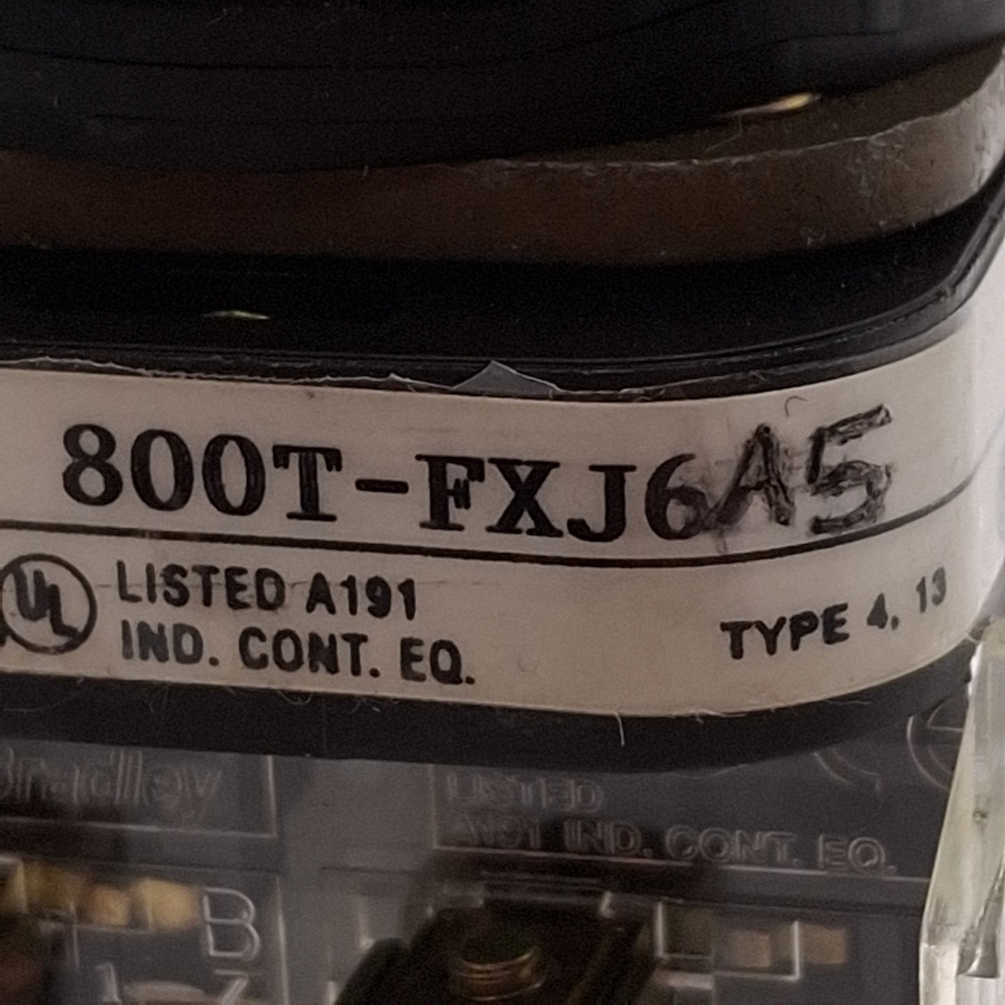 Used Allen Bradley 800T-FXJ6A5 Red Mushroom Head Push-Pull Button w/ Guard, 2NCLB