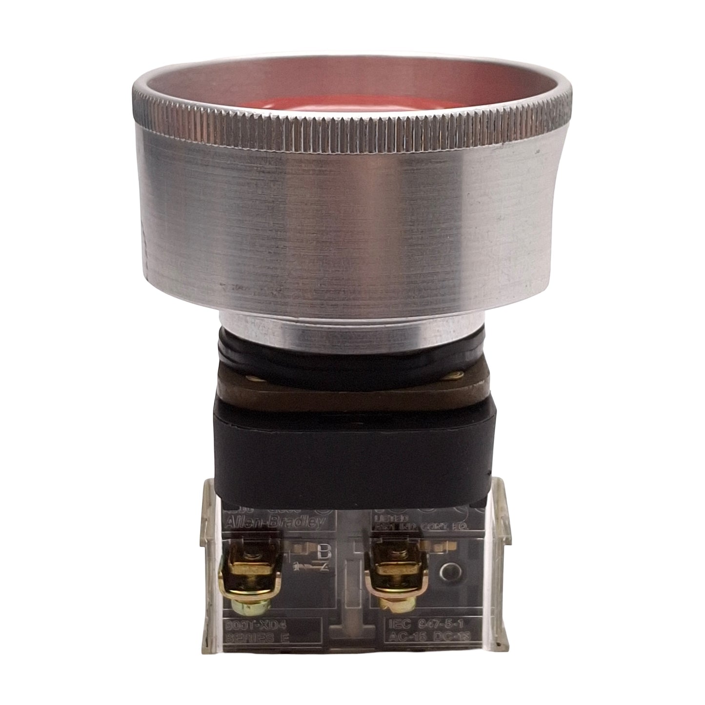 Used Allen Bradley 800T-FXJ6A5 Red Mushroom Head Push-Pull Button w/ Guard, 2NCLB