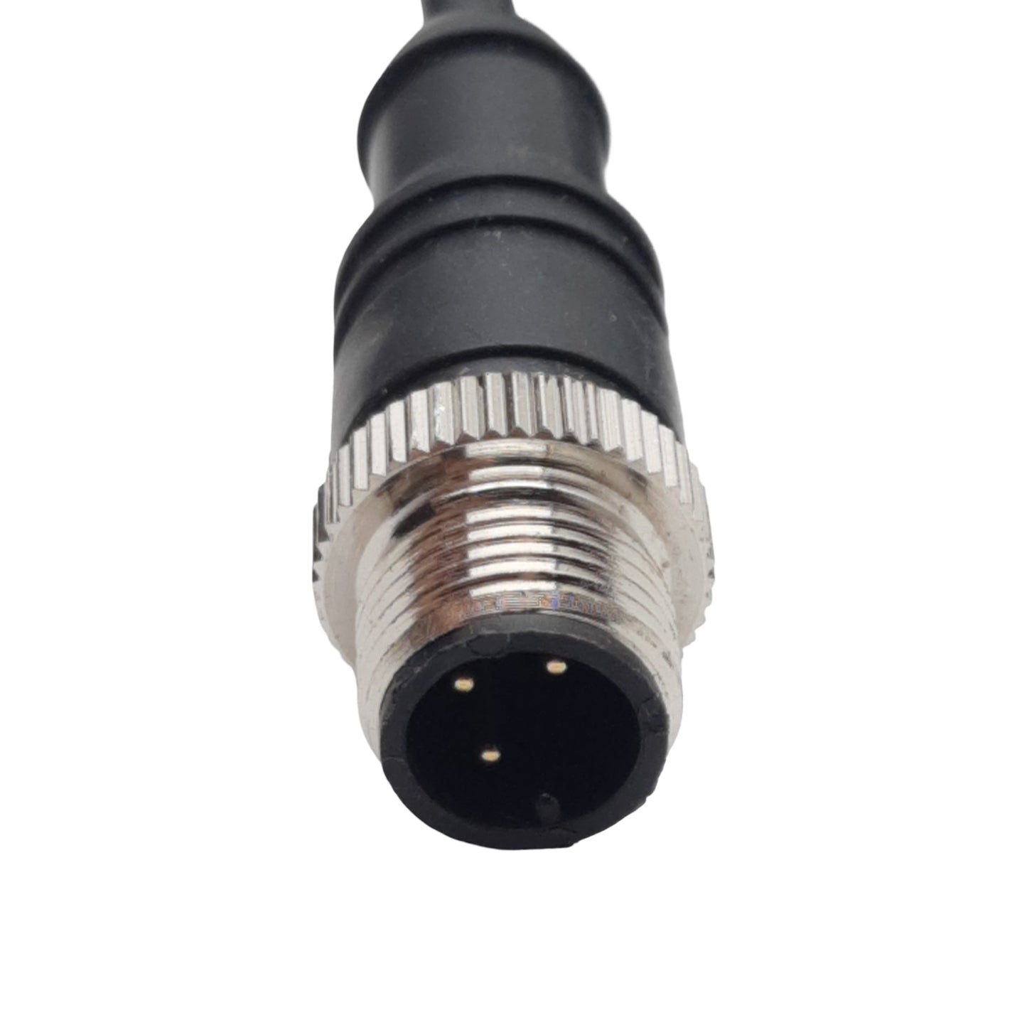 Used Mencom MDNT-3MFP-5M Cordset, 3-Pin M12 Male to 3-Pin M8 Female, 60VAC/VDC 3A, 5m