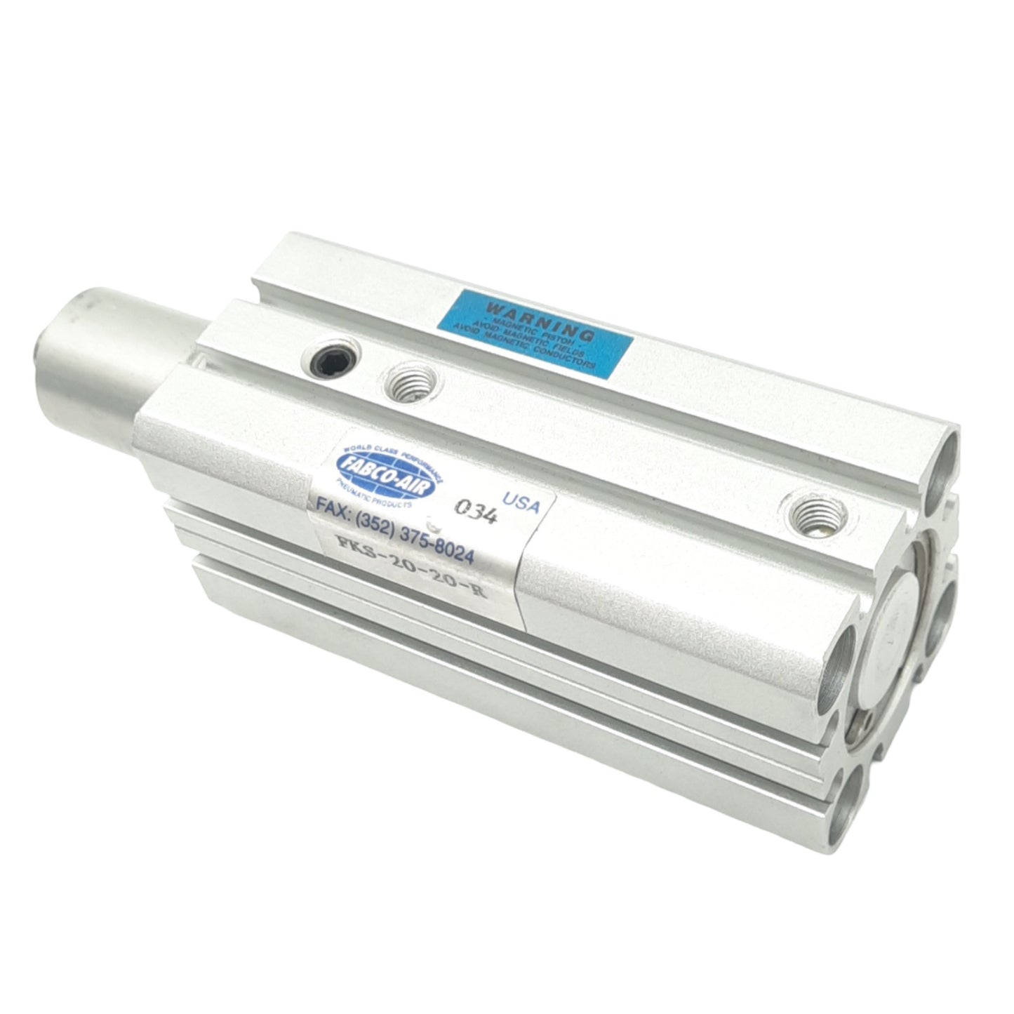 Used Fabco-Air FKS-20-20-R Pneumatic Cylinder, ø20mm Bore, 30mm Stroke, 90° Turn