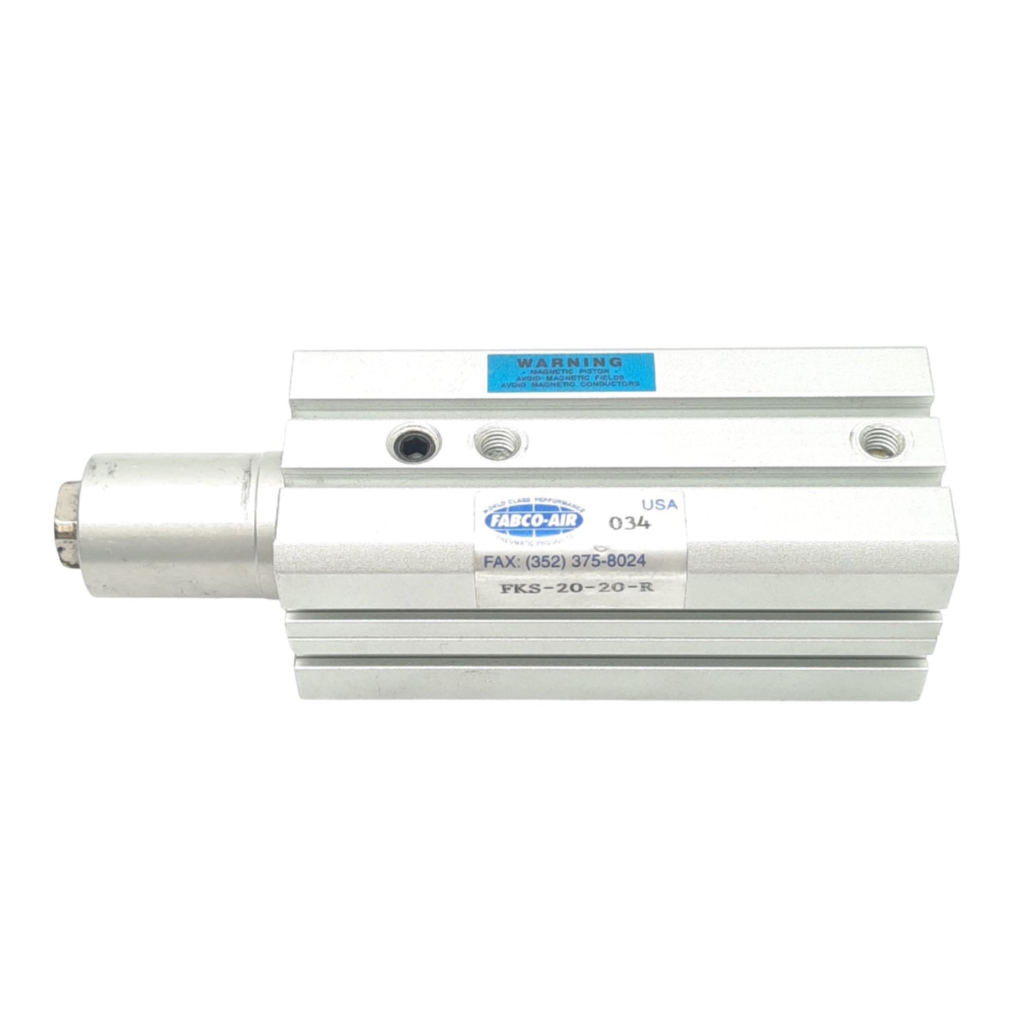Used Fabco-Air FKS-20-20-R Pneumatic Cylinder, ø20mm Bore, 30mm Stroke, 90° Turn