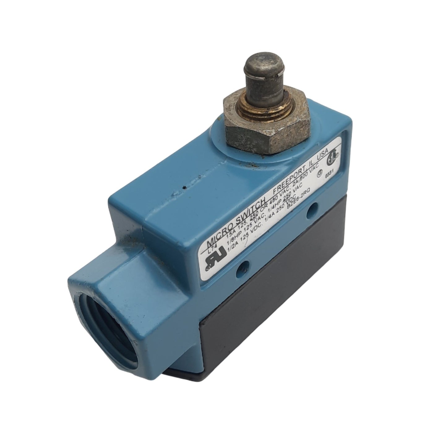 Used Honeywell BZE6-2RQ MICRO SWITCH Limit Switch, 125/250/480VAC 15A Max, 1/2in NPT
