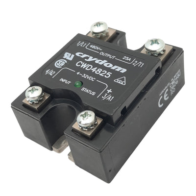 Used Crydom CWD4825 Solid State Relay, SPST-NO, 4-32VDC In, 480VAC 25A Max Out