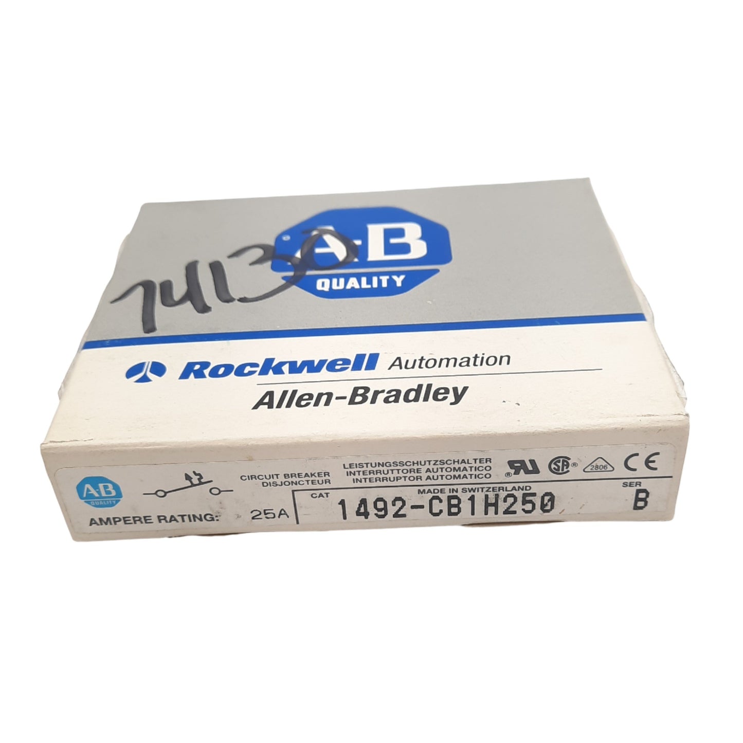 New Allen Bradley 1492-CB1H250 Circuit Breaker, 1-Pole, 25A, 277VAC/65VDC Max