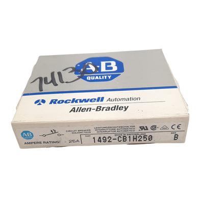 New Allen Bradley 1492-CB1H250 Circuit Breaker, 1-Pole, 25A, 277VAC/65VDC Max