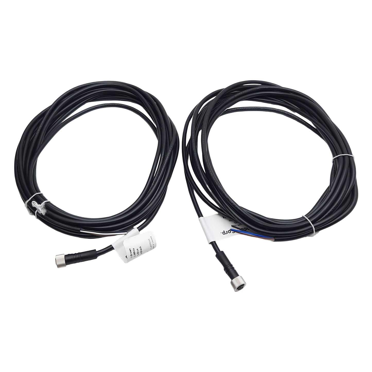 New Lot of 2 Mencom NAN-T-4FP-5M Cordset, 4-Pin M8 Female to Leads, 60VAC/VDC 3A, 5m