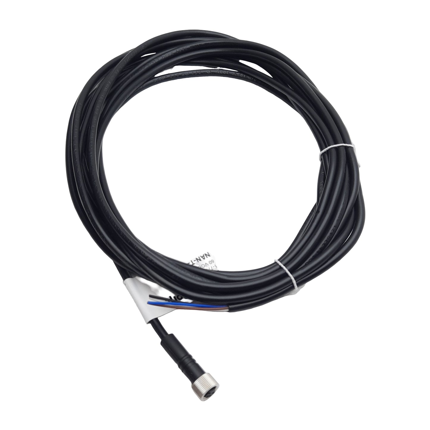 New Lot of 2 Mencom NAN-T-4FP-5M Cordset, 4-Pin M8 Female to Leads, 60VAC/VDC 3A, 5m