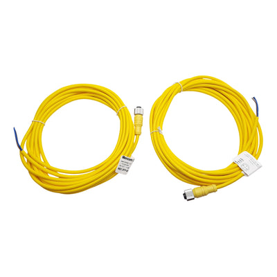 New Lot of 2 Mencom MDC-3FP-5M Cordset, 3-Pin M12 Female to Leads, 300VAC/VDC 4A, 5m