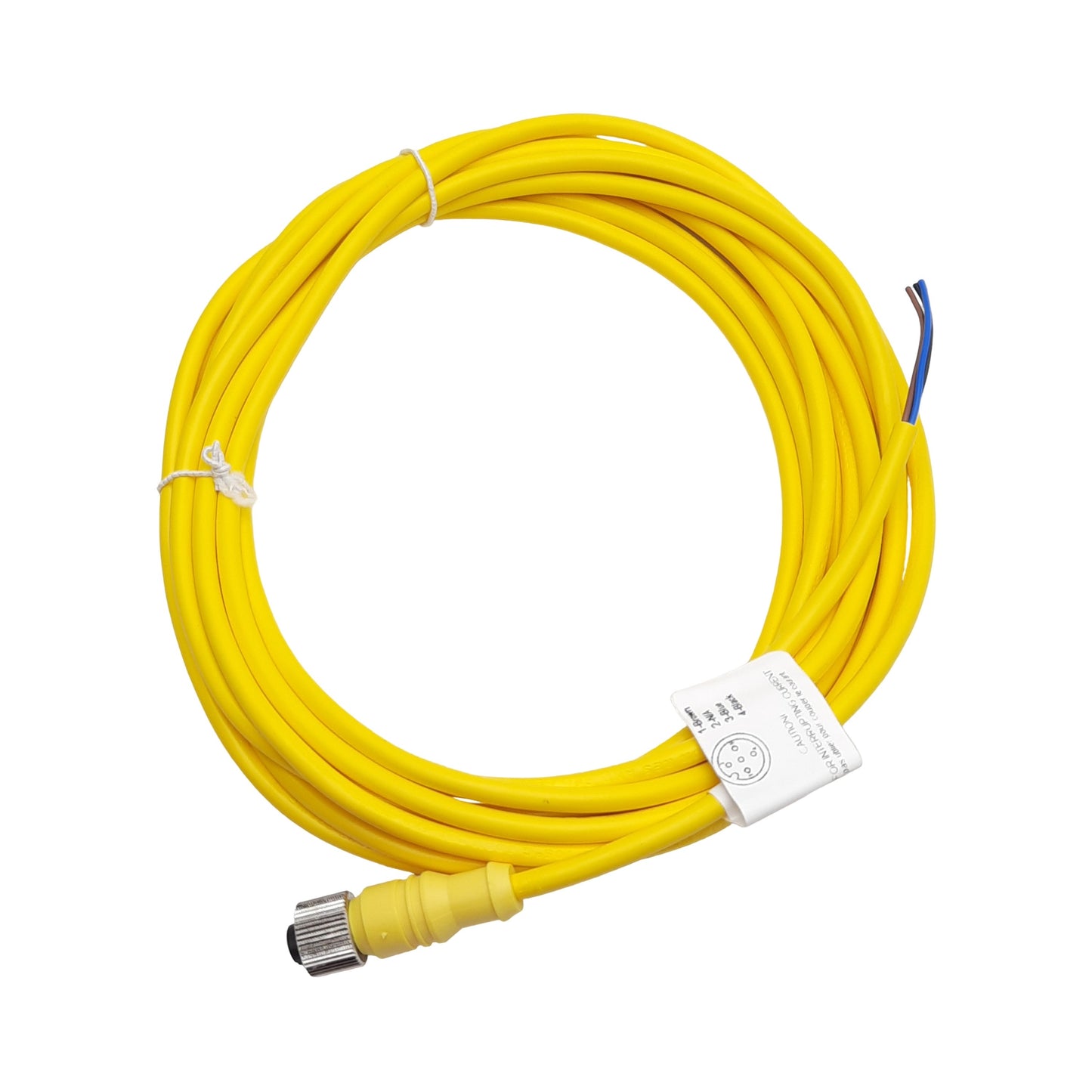 New Lot of 2 Mencom MDC-3FP-5M Cordset, 3-Pin M12 Female to Leads, 300VAC/VDC 4A, 5m