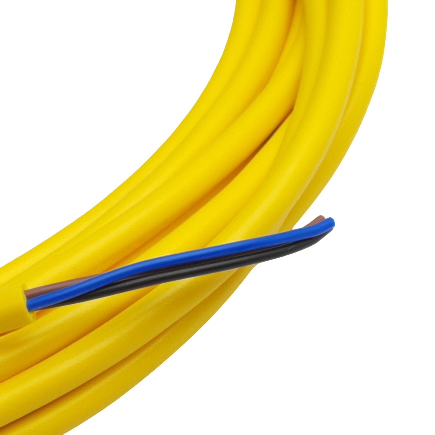 New Lot of 2 Mencom MDC-3FP-5M Cordset, 3-Pin M12 Female to Leads, 300VAC/VDC 4A, 5m