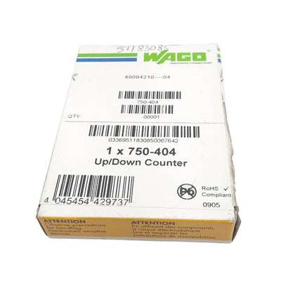 New Wago 750-404 Frequency Counter Module, 32-bit Counter Depth, 24VDC, DIN Rail