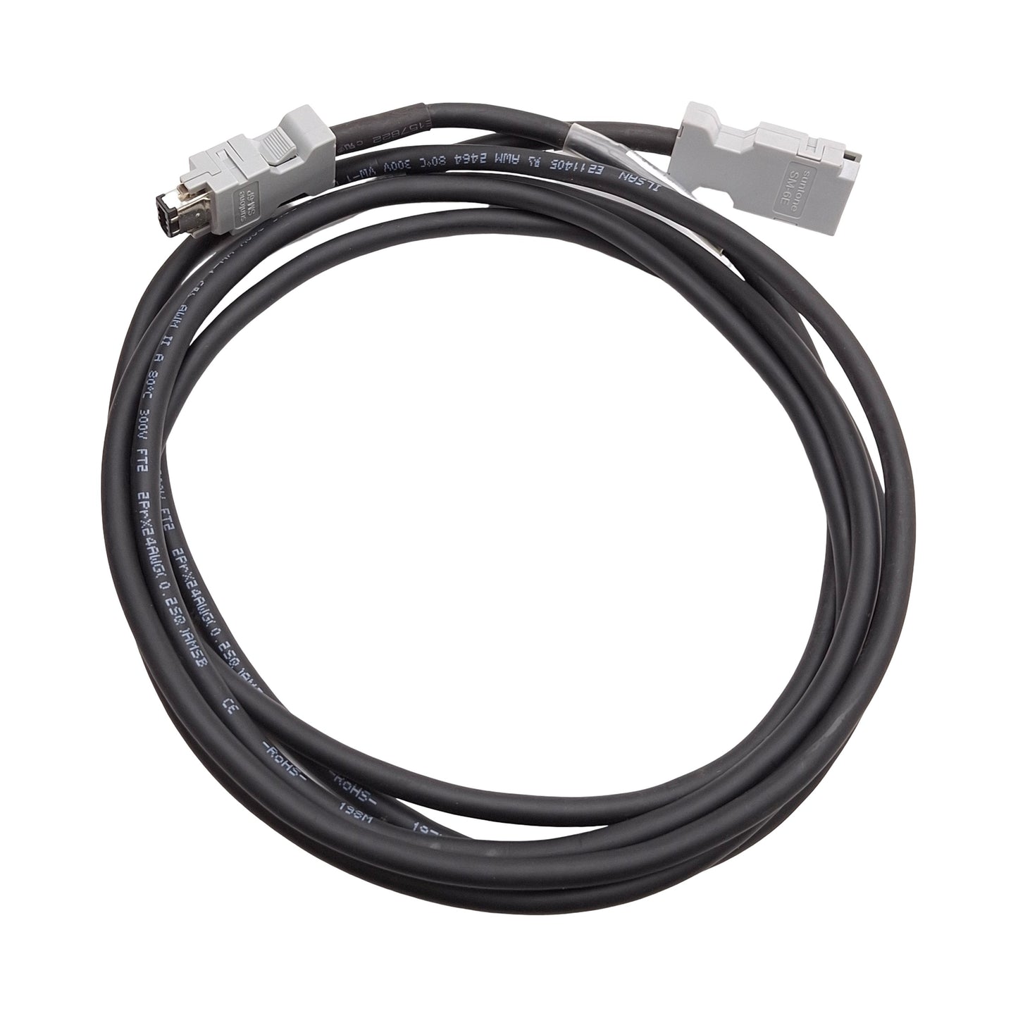 Used Yaskawa JZSP-CMP00-02.5 Servo Motor Encoder Cable IEEE 1394 Male to Female 2.5m