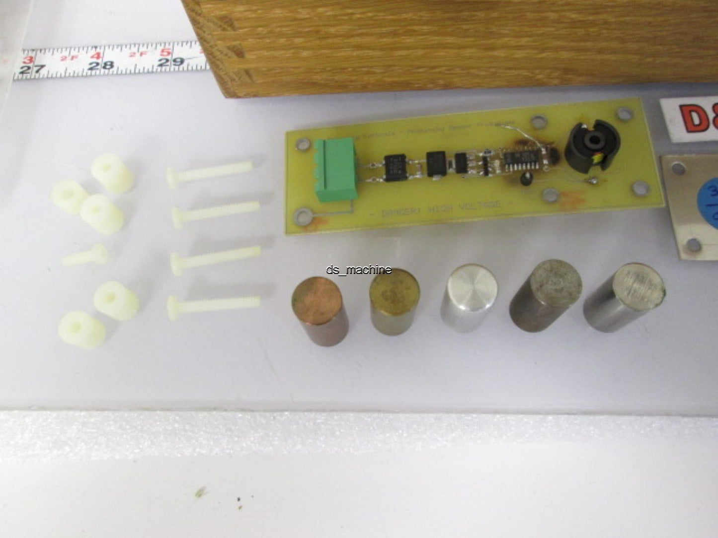 Used High Precision Proximity Switch Testing Rig with Various Metal Samples and Case