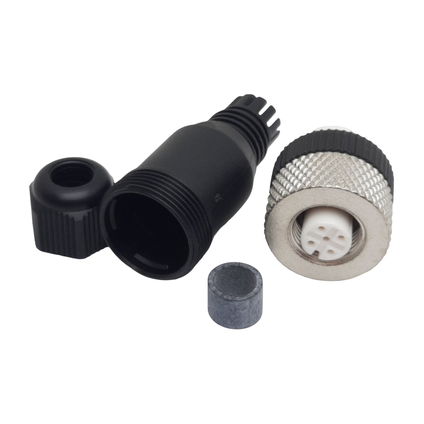 New Lot of 2 Mencom MDC-4FP-FW07 Connector 4P M12 Female 250VAC/DC 4A, 3-6.5mm Range