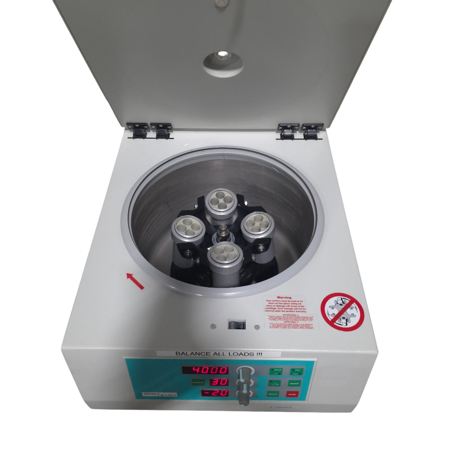 Used Hermle Z 300 K Refrigerated Benchtop Centrifuge With 220.72 V04 Rotor, 120VAC