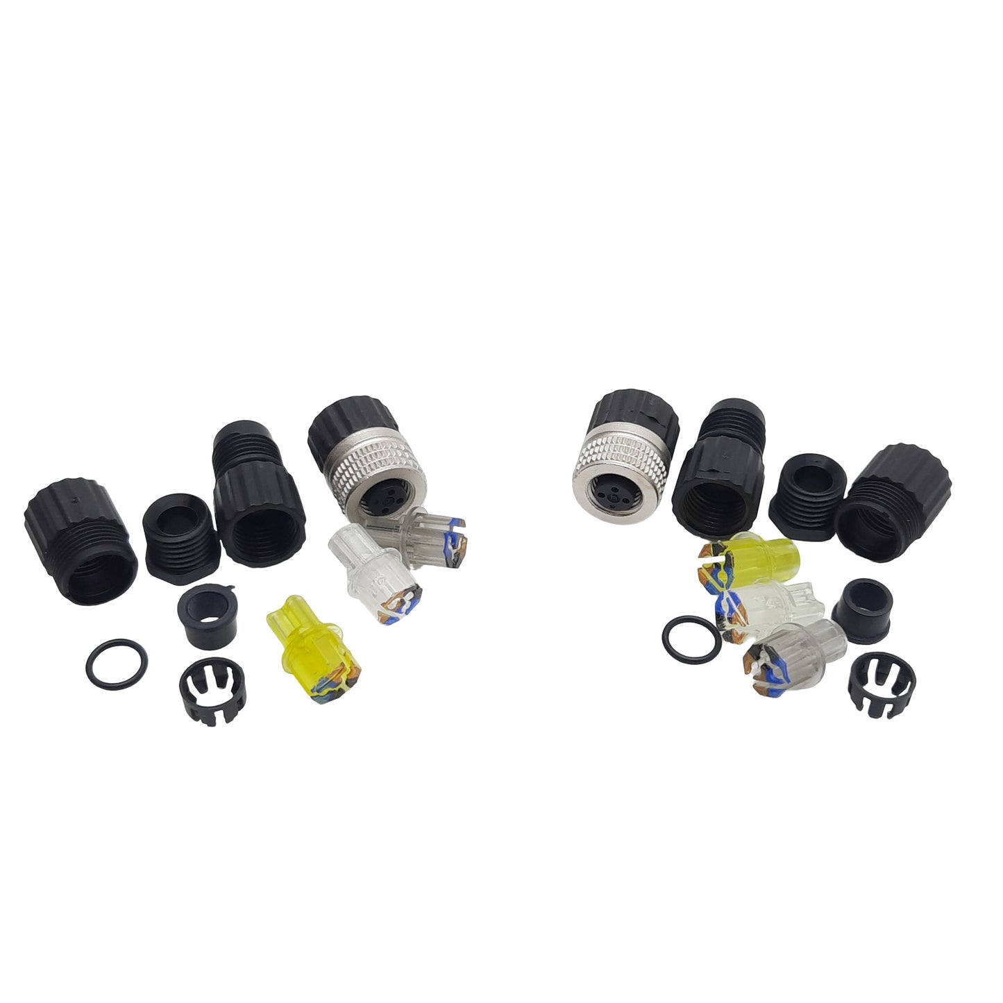 New Lot of 2 Mencom NAN-T-3FP-FW Connector 3-Pin M8 Female, 60VAC/DC 3A, 4-5mm Range