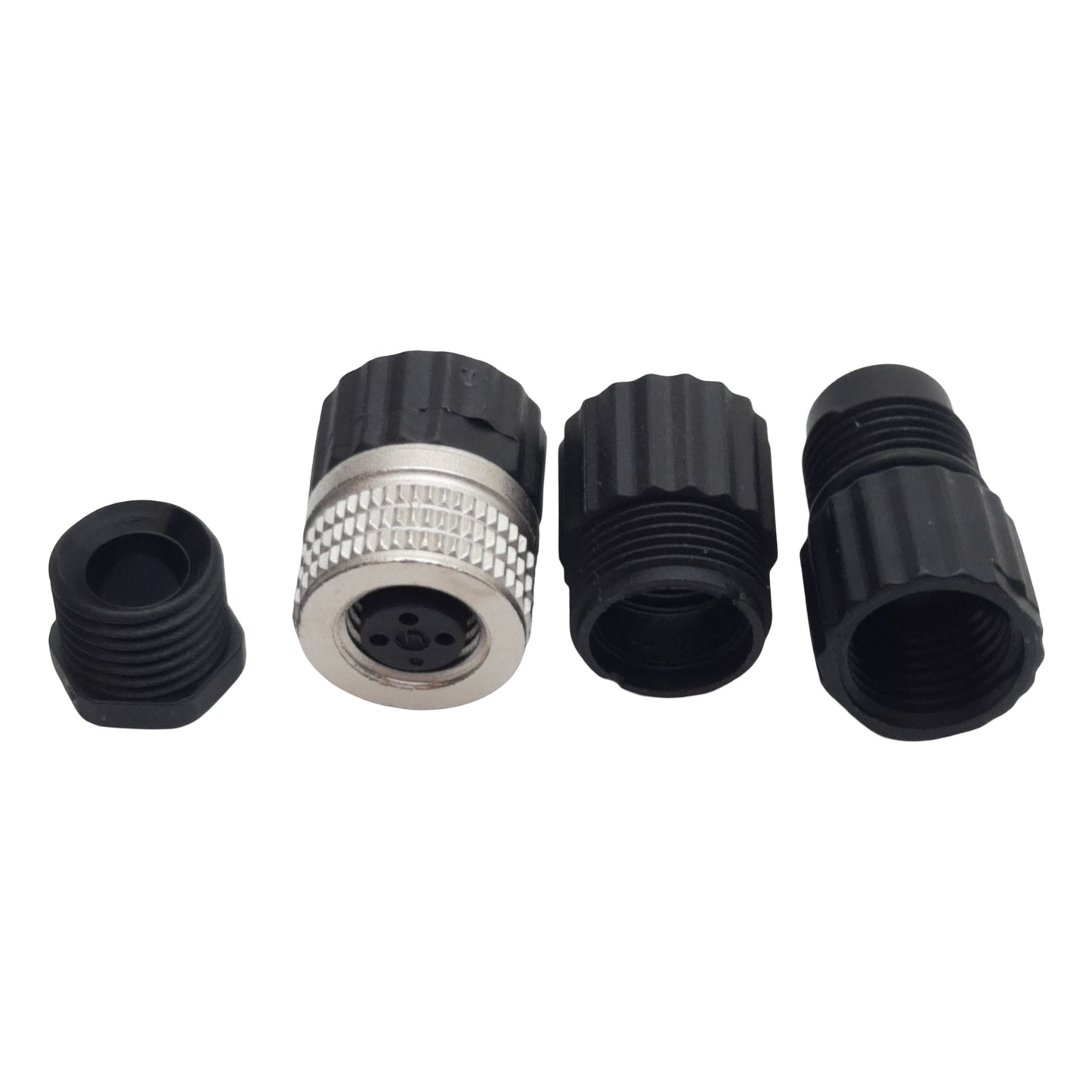 New Lot of 2 Mencom NAN-T-3FP-FW Connector 3-Pin M8 Female, 60VAC/DC 3A, 4-5mm Range