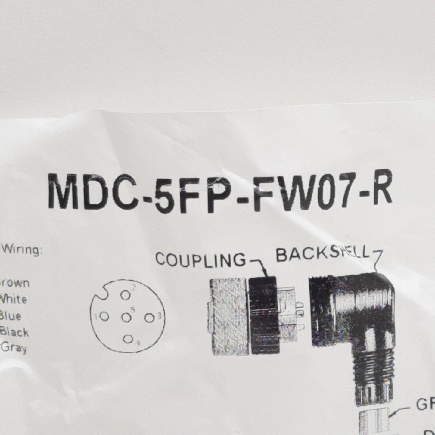 New Lot of 2 Mencom MDC-5FP-FW07-R Connector, 5-Pin M12 90° Female, 3-6.5mm Range
