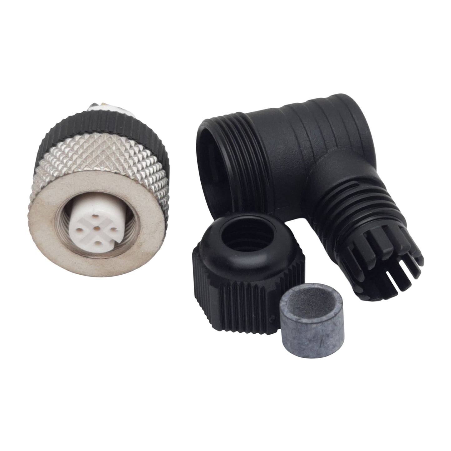 New Lot of 2 Mencom MDC-5FP-FW07-R Connector, 5-Pin M12 90° Female, 3-6.5mm Range