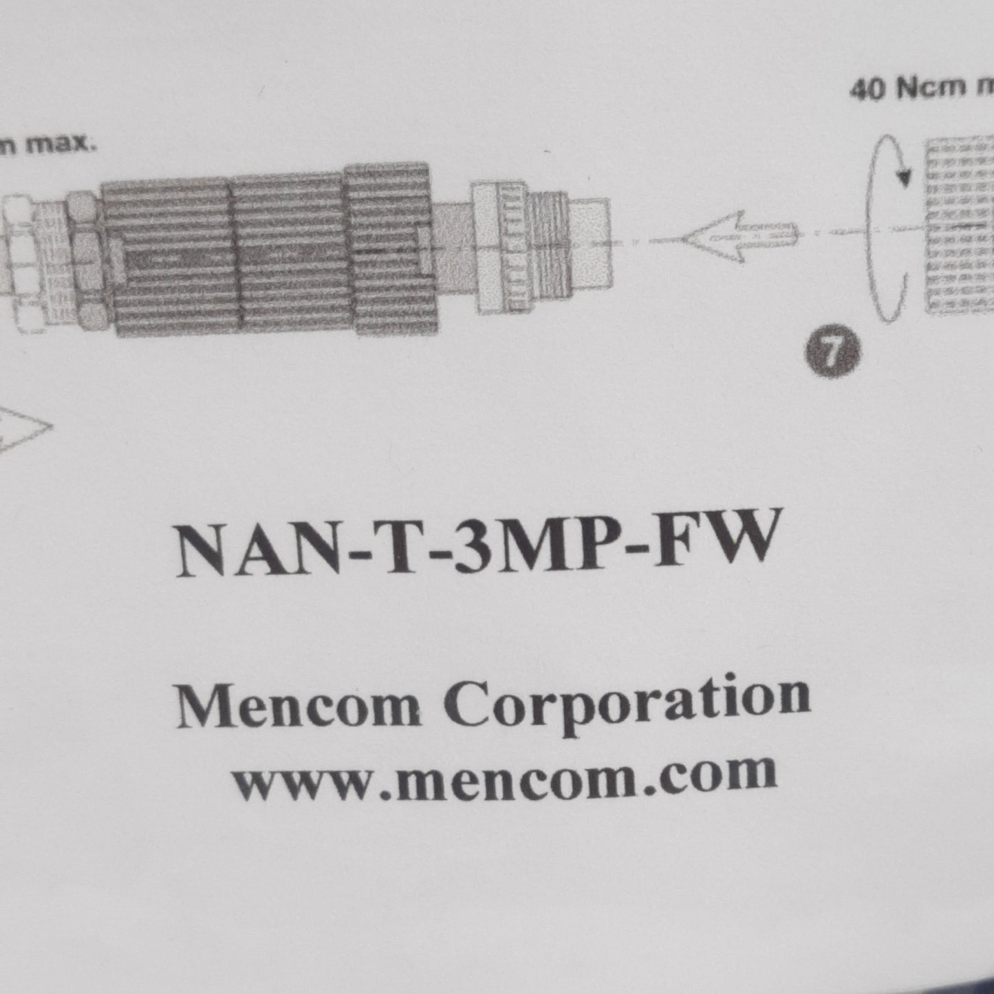 New Lot of 2 Mencom NAN-T-3MP-FW Connector, 3-Pin M8 Male, 60VAC/DC 3A, 4-5mm Range