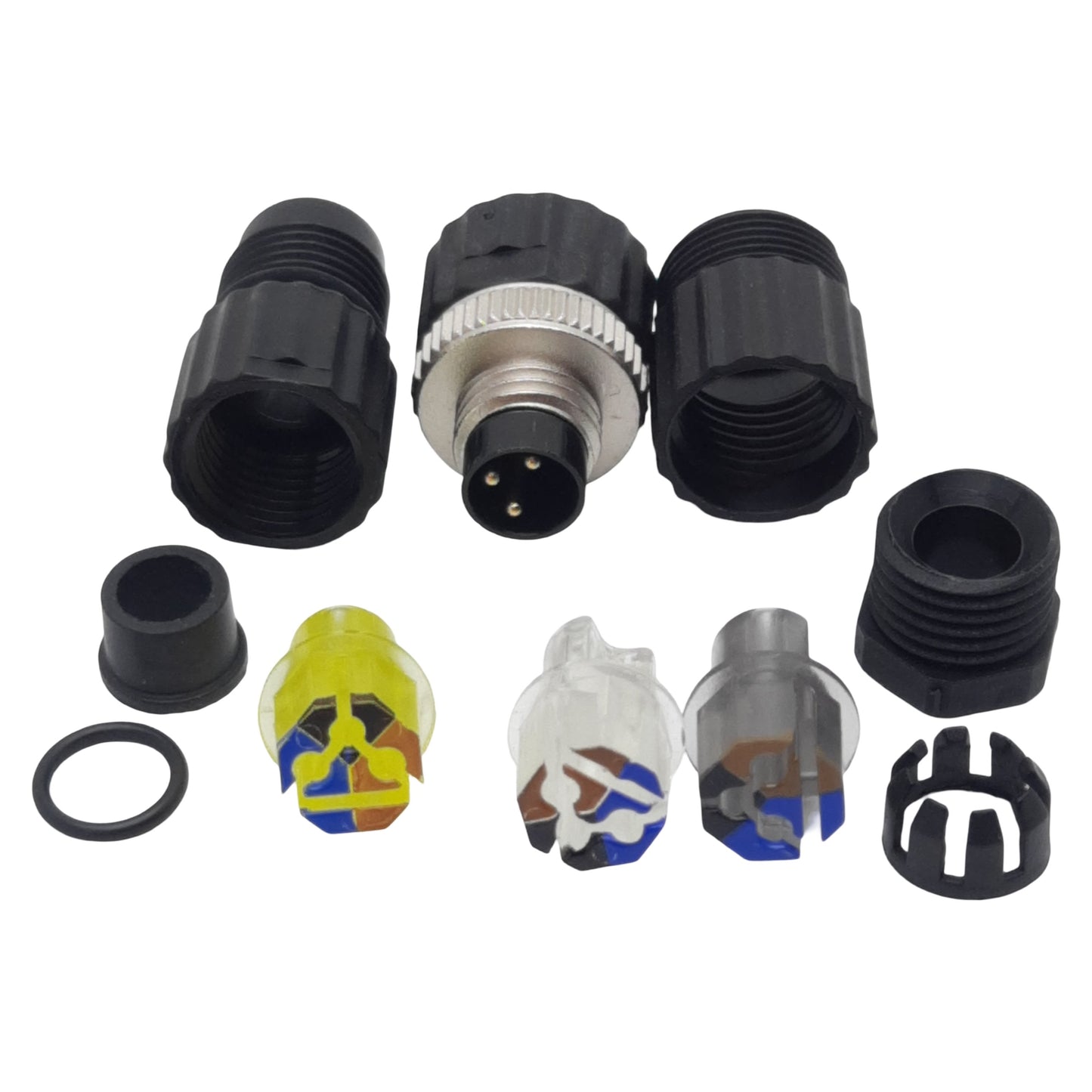 New Lot of 2 Mencom NAN-T-3MP-FW Connector, 3-Pin M8 Male, 60VAC/DC 3A, 4-5mm Range